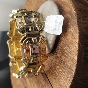 Lia Sophia nwt baguette crystal stretch bracelet B2603